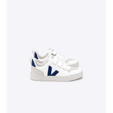 Veja V-10 CWL Kids' Shoes White/Navy | NZ 774LIS